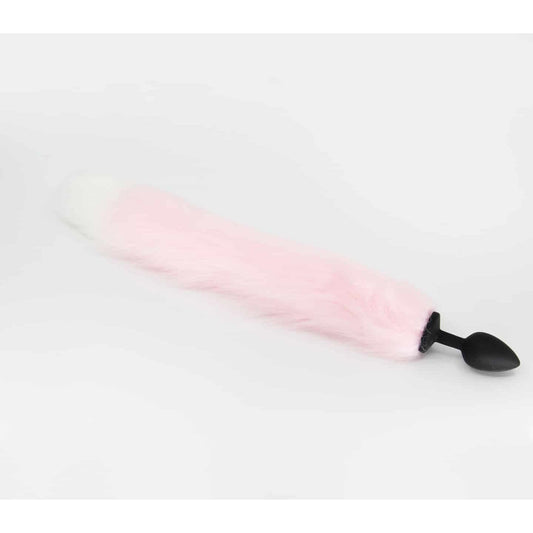 Love In Leather - Foxtail Butt Plug | Small Pink