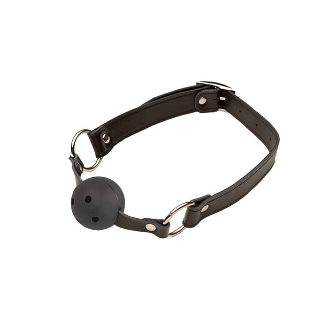 Love In Leather - Faux Leather Gag With Breathable Ball | Black