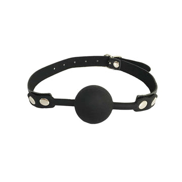 Love In Leather - Faux Leather Gag With Silicone Ball | Black