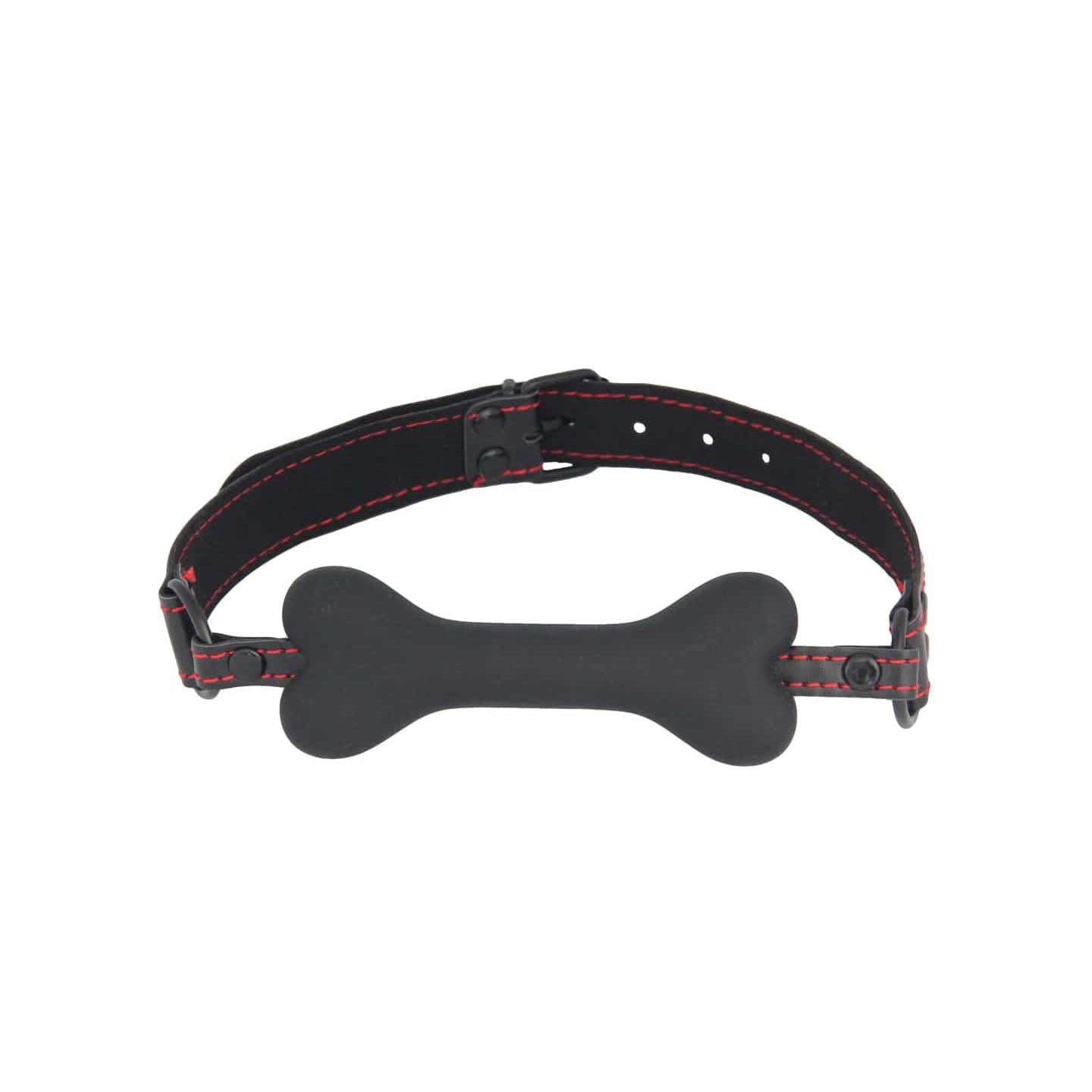 Love In Leather - Faux Leather Gag With Silicone Bone | Black