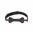 Love In Leather - Faux Leather Gag With Silicone Bone | Black