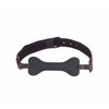 Love In Leather - Faux Leather Gag With Silicone Bone | Black