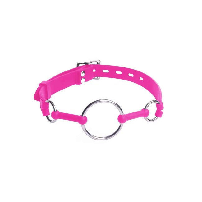 Love In Leather - Silicone Gag With Metal O-Ring | Pink