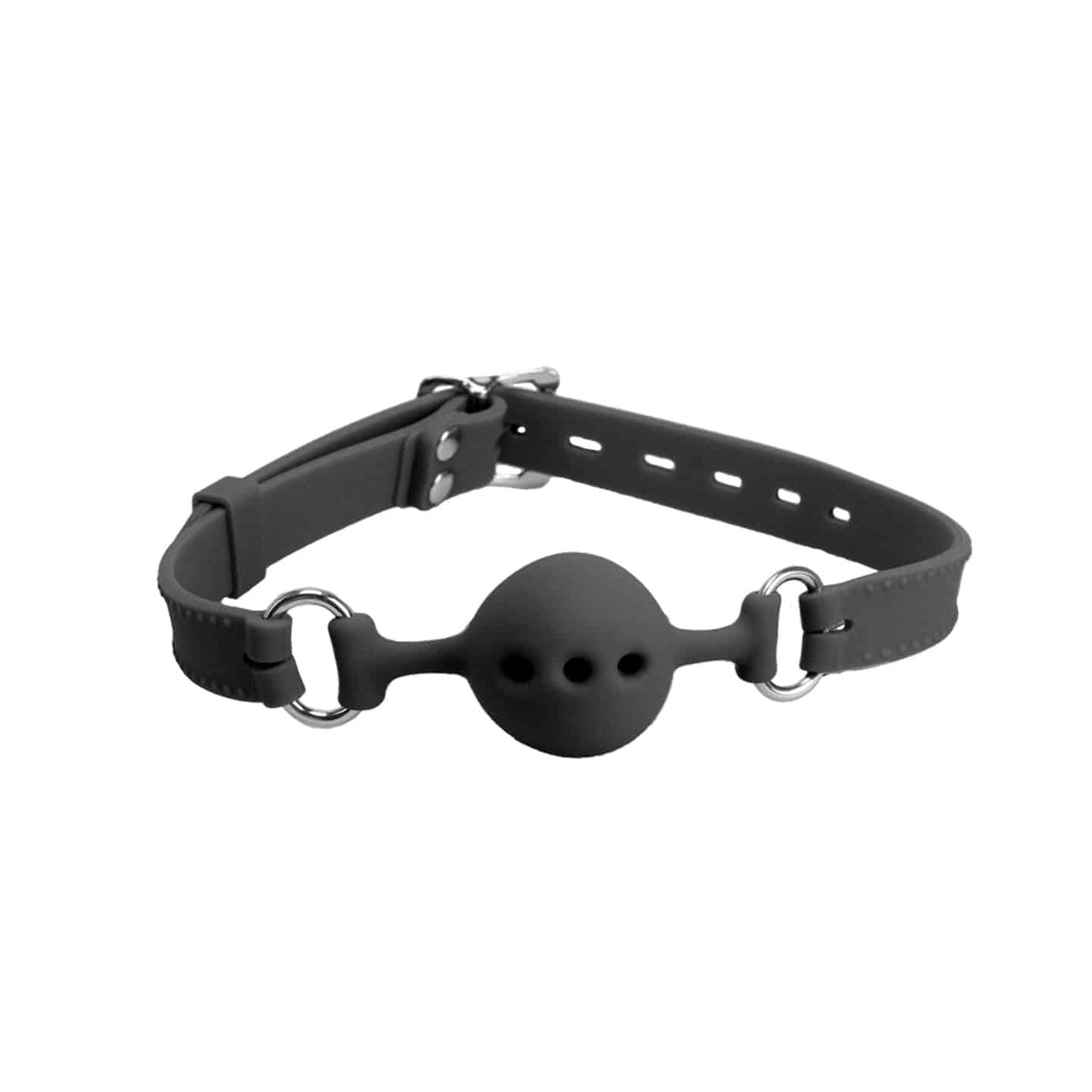 Love In Leather - Silicone Gag With Breathable Silicone Ball | Black