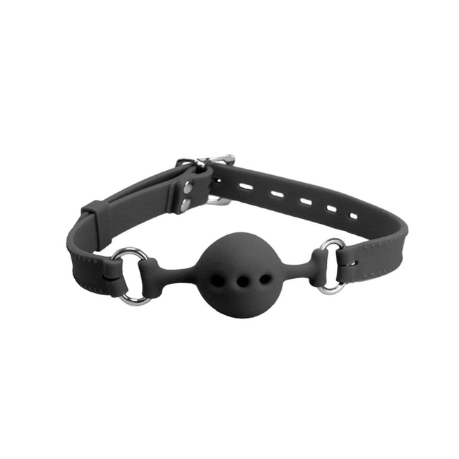 Love In Leather - Silicone Gag With Breathable Silicone Ball | Black