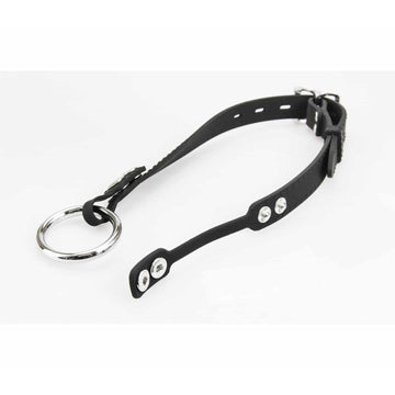 Love In Leather - Silicone Gag With Interchangeable Metal O-Ring | Black