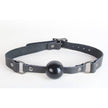 Love In Leather - Leather Gag With Solid Ball and Metal Hardware | Pewter