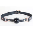 Love In Leather - Leather Gag With Solid Ball and Metal Hardware | Rose Gold