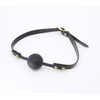 Love In Leather - Black Faux Leather Ball Gag With Silicone Ball | Gold Hardware