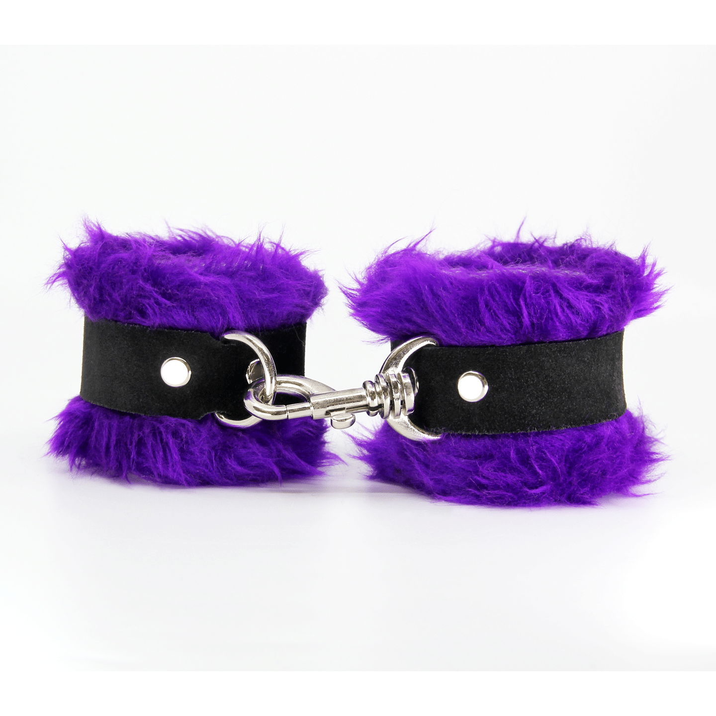 Love In Leather - Purple Fluffy Cuffs w/ Suede Leather | Australian Made