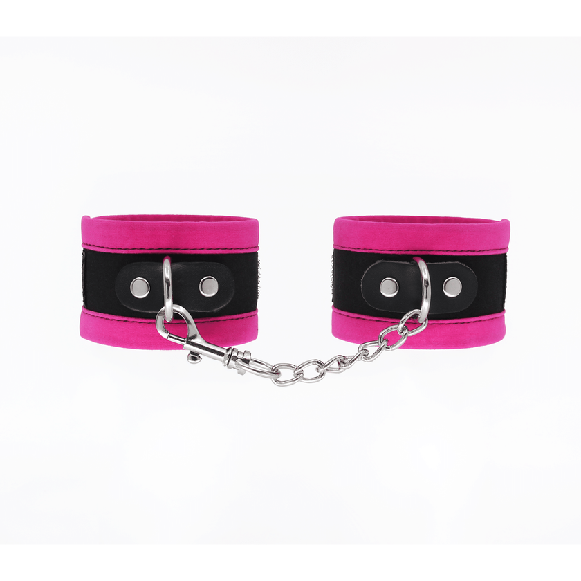 Love In Leather - Velveteen Wrist Restraints | Pink