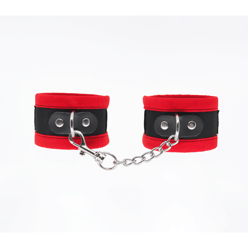 Love In Leather - Velveteen Wrist Restraints | Red