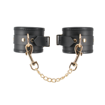 Love In Leather - Padded Leather Wrist Restraints | Gold