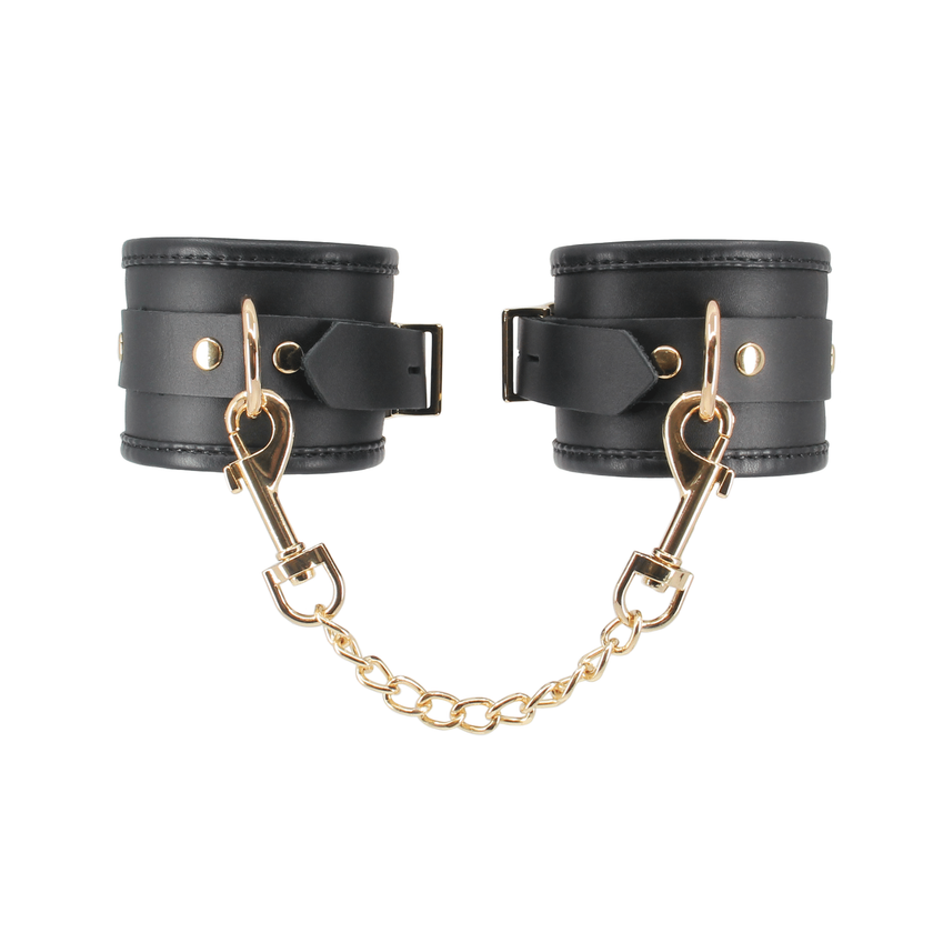 Love In Leather - Padded Leather Wrist Restraints | Pewter