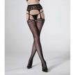 Love In Leather - Micro Net Dot Fishnet Thigh High Stockings w/ Attached Garter | One Size