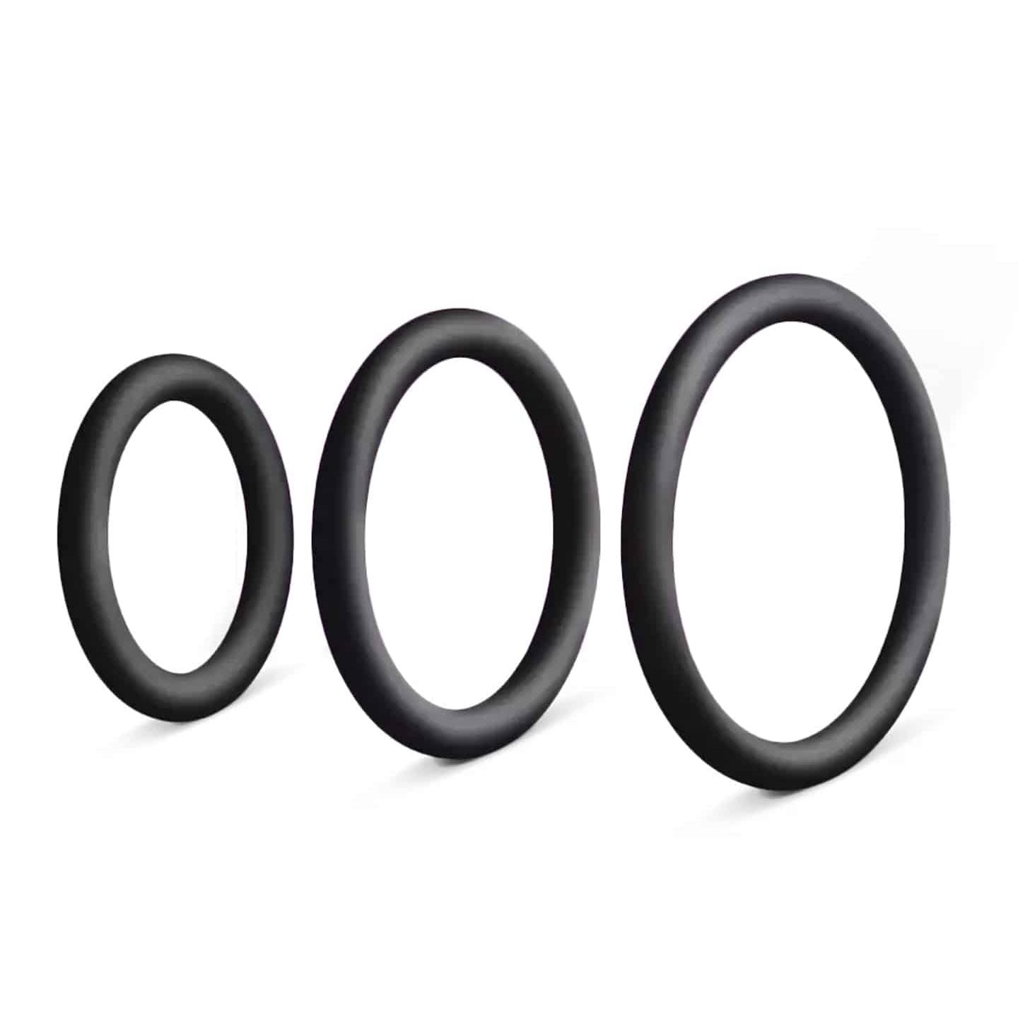 Love In Leather - Silicone Cock Ring 3PK | Black