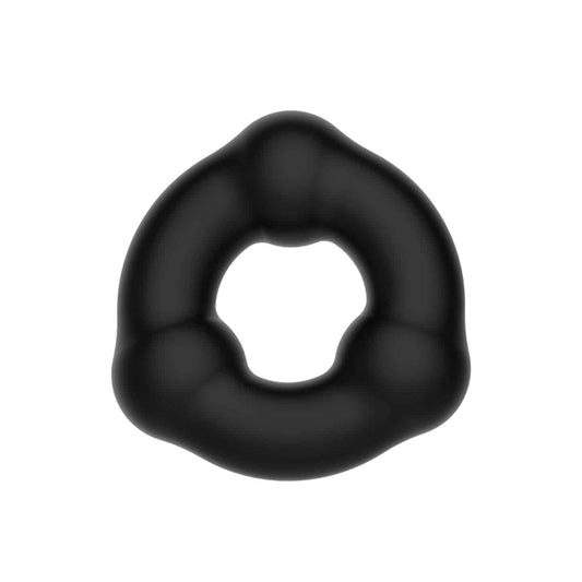 Love In Leather - Beaded Silicone Fat Boy Cock Ring | Black