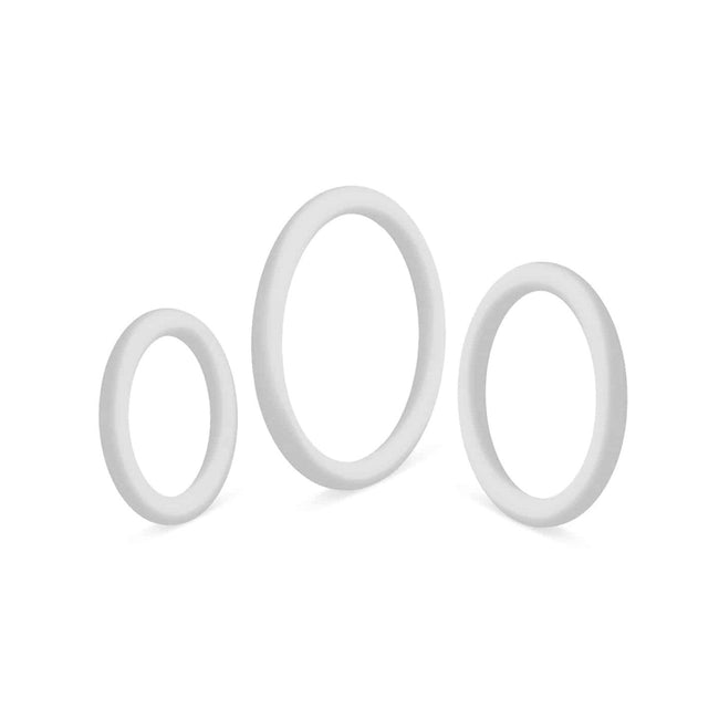 Love In Leather - Silicone Cock Ring 3PK | White