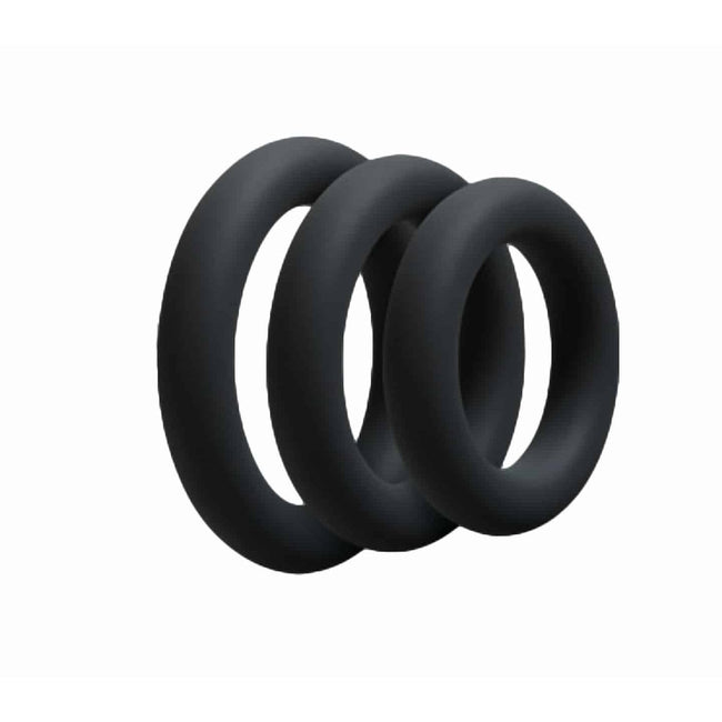 Love In Leather - Silicone Fat Boy Cock Ring 3PK | Black