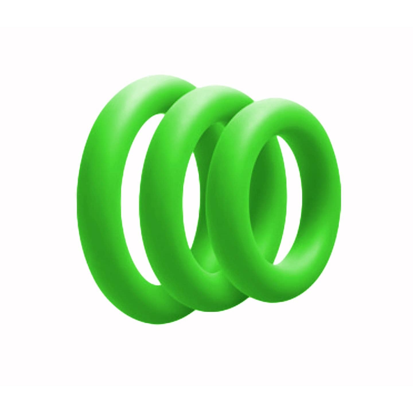 Love In Leather - Silicone Fat Boy Cock Ring 3PK | Green