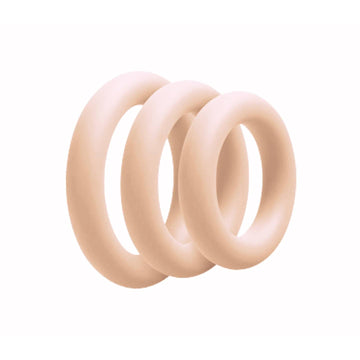 Love In Leather - Silicone Fat Boy Cock Ring 3PK | Nude