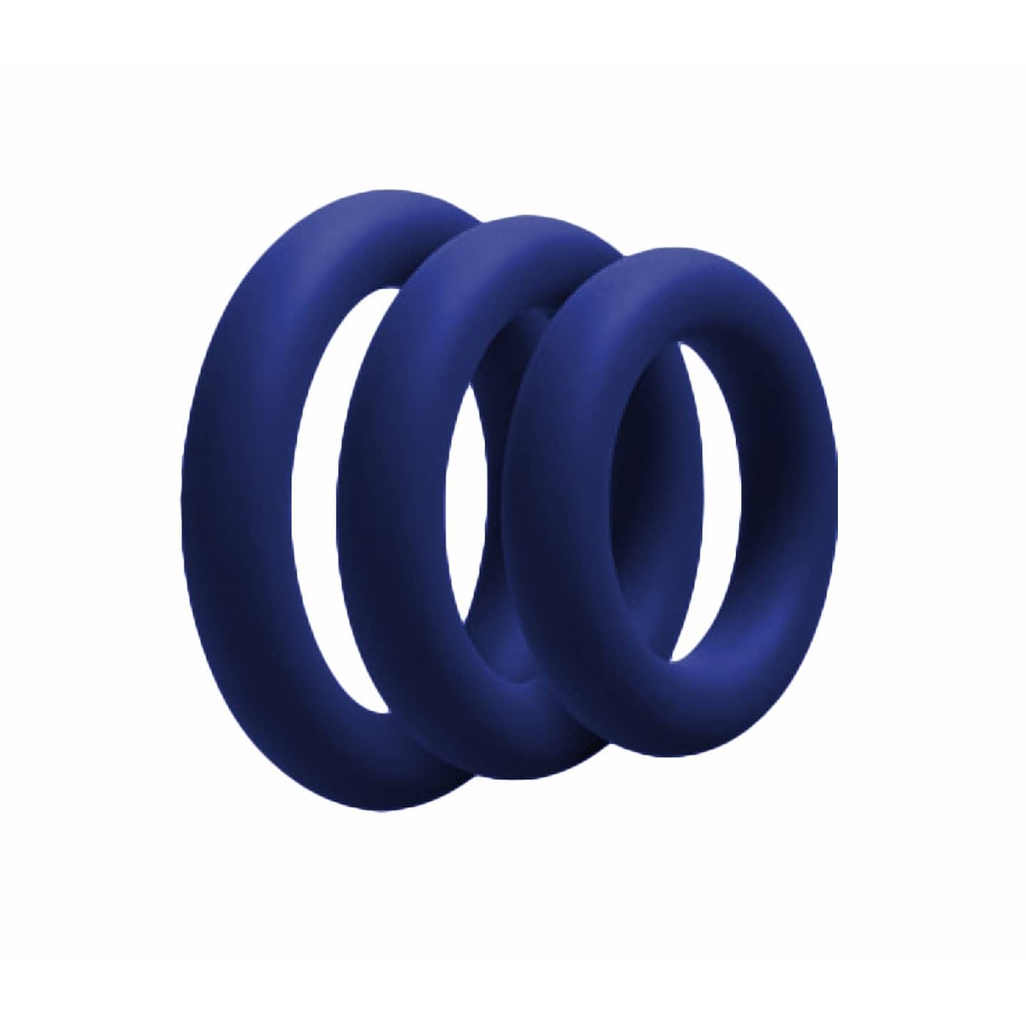 Love In Leather - Silicone Fat Boy Cock Ring 3PK | Navy