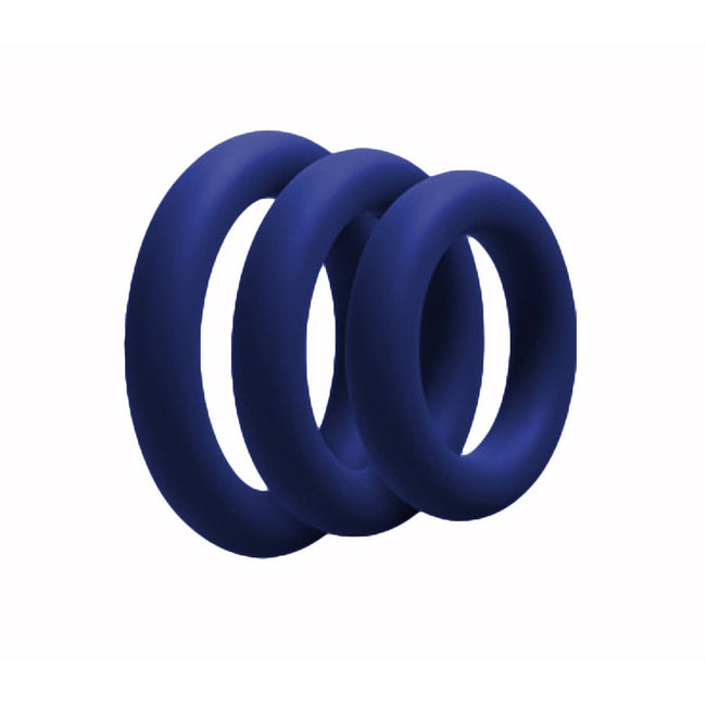 Love In Leather - Silicone Fat Boy Cock Ring 3PK | Navy