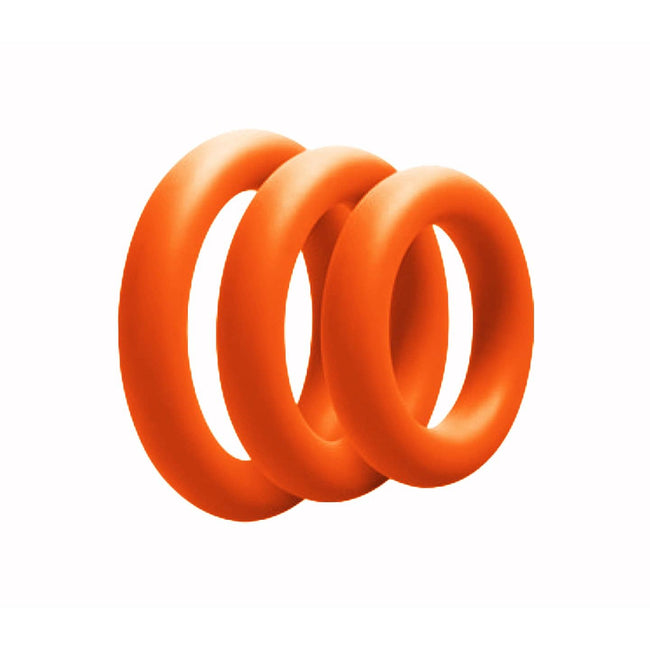 Love In Leather - Silicone Fat Boy Cock Ring 3PK | Orange