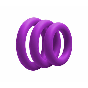 Love In Leather - Silicone Fat Boy Cock Ring 3PK | Purple