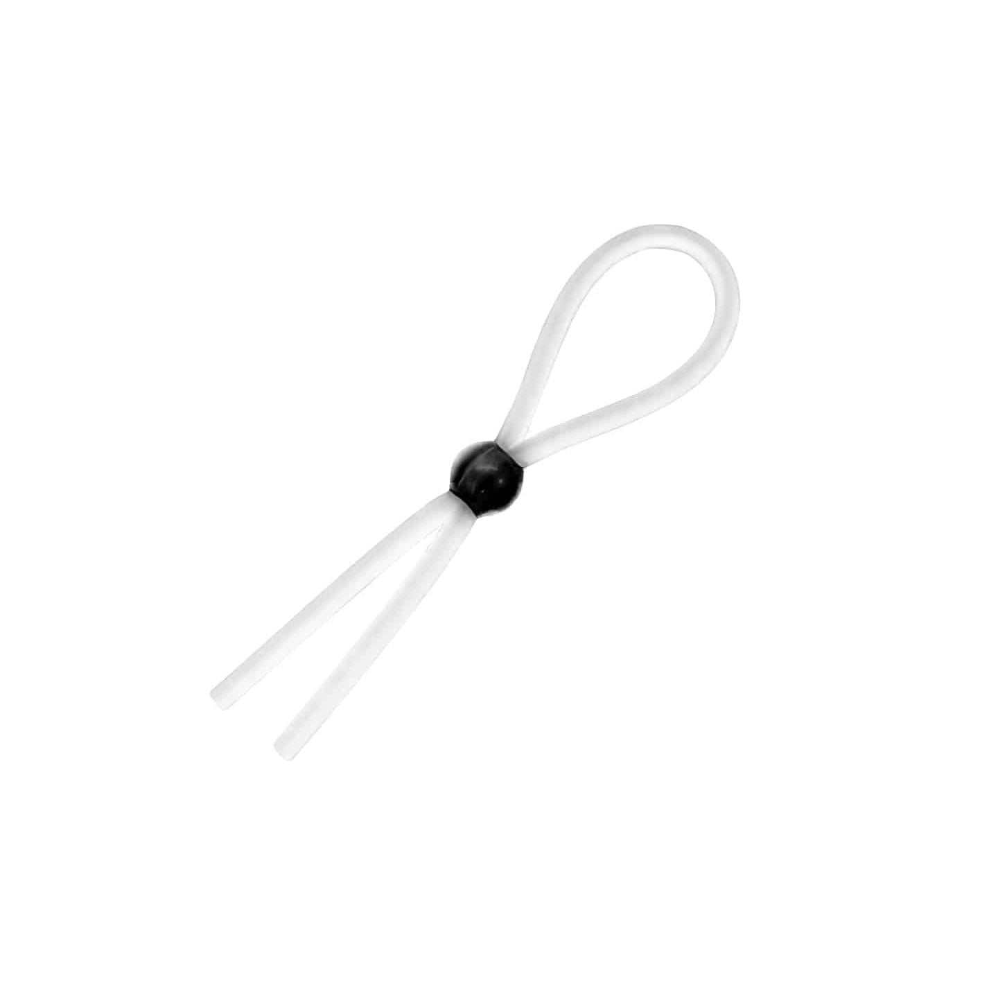 Love In Leather - Adjustable Lasso Style Cock Ring | White Solid