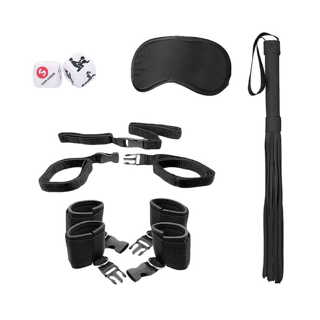 Ouch! - Black & White - Bed Post Bindings Restraint Kit |