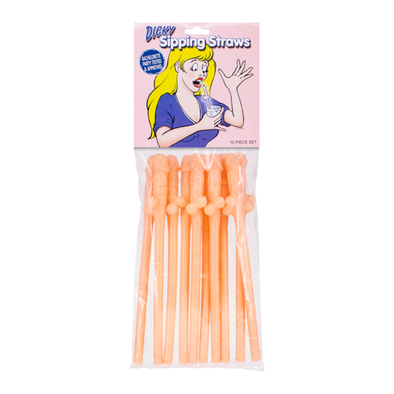 Excellent Power - Dicky Sipping Straws 10 Pack | Flesh