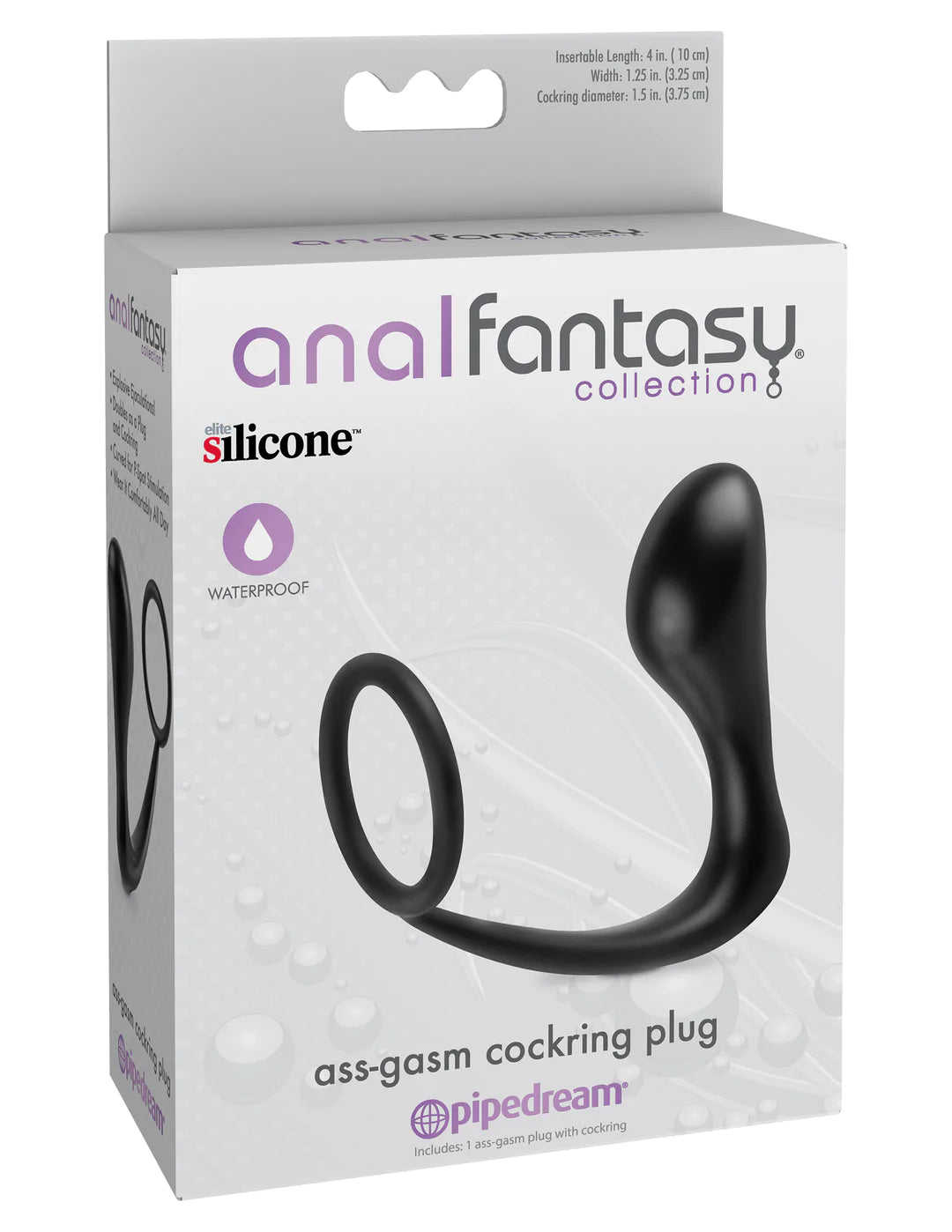 Anal Fantasy Collection - Ass-Gasm Cock-Ring Plug | Black