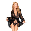 Penthouse - Hypnotic Power - Lace Robe & G-string | Black XL