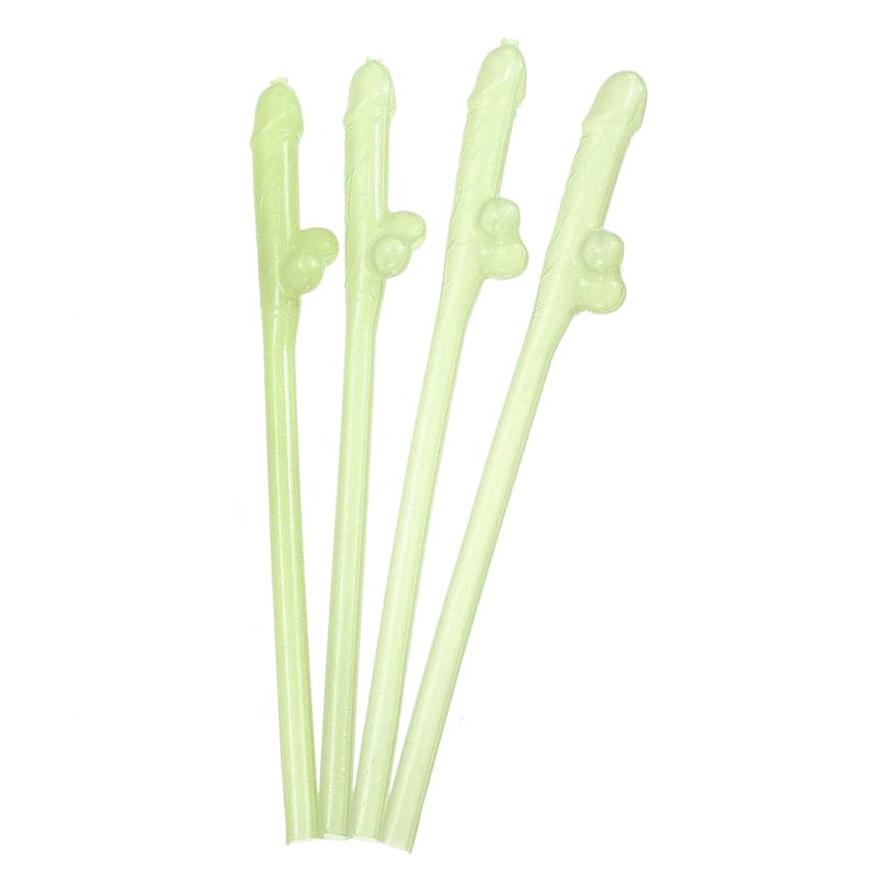 Glow In The Dark - Penis Straws | 4 Pack