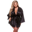 Baci - Black Satin Robe | XS-3XL