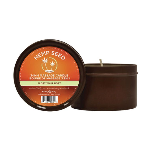Earthly Body - 3-In-1 Massage Candle | Hemp Seed