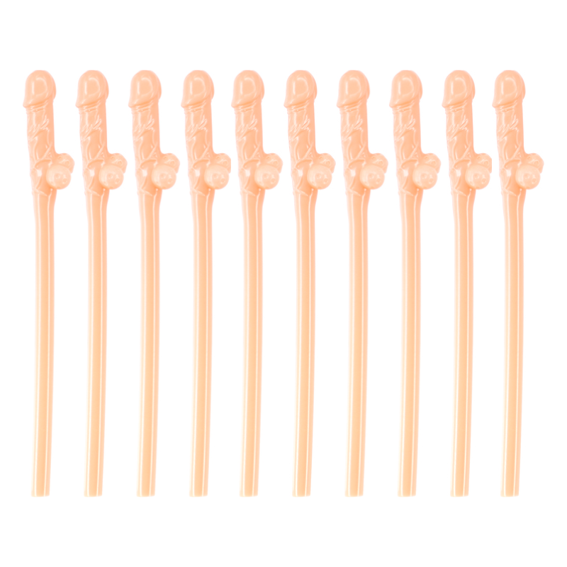 Excellent Power - Dicky Sipping Straws 10 Pack | Flesh