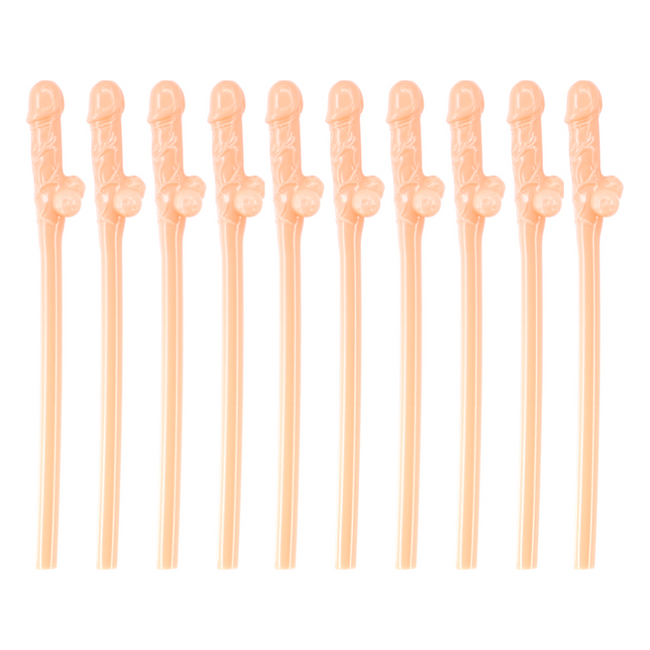 Excellent Power - Dicky Sipping Straws 10 Pack | Flesh