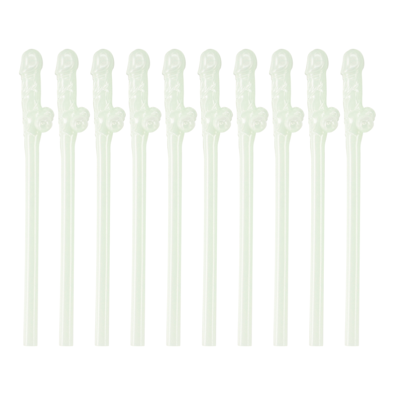 Excellent Power - Dicky Sipping Straws 10 Pack | Glow-In-The-Dark