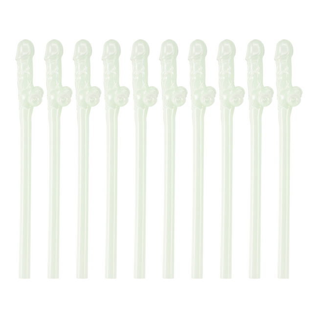 Excellent Power - Dicky Sipping Straws 10 Pack | Glow-In-The-Dark