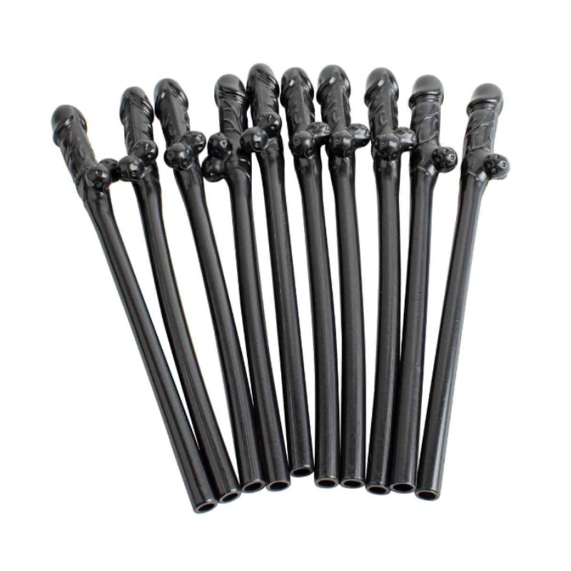 Excellent Power - Dicky Sipping Straws 10 Pack | Black