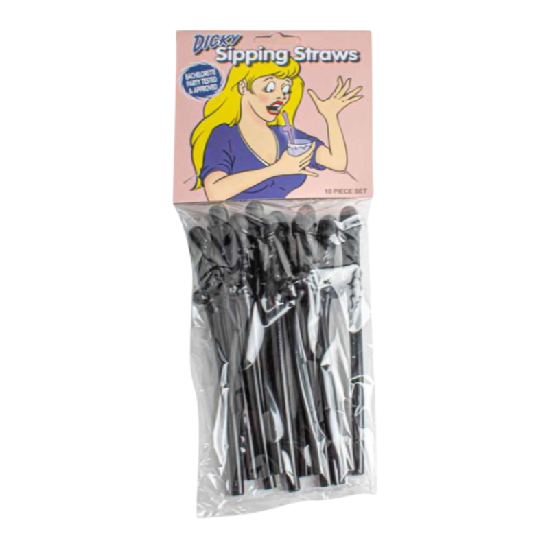 Excellent Power - Dicky Sipping Straws 10 Pack | Black