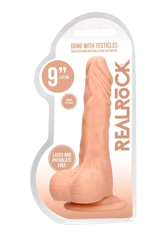 Real Rock - 9" Dong with Testicles | Flesh