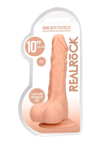 Realrock - 10" Dong with Testicles | Flesh