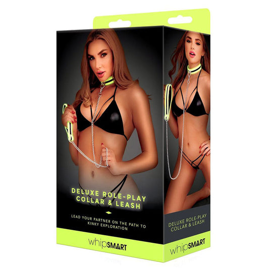 Whipsmart - Deluxe Role-Play Collar And Leash | Glow In The Dark
