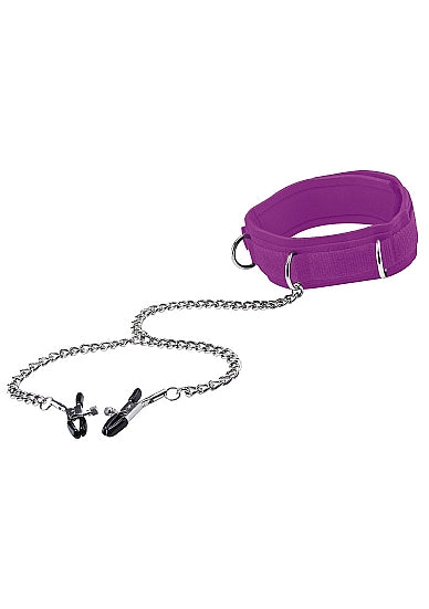 Ouch! - Velcro Collar with Nipple Clamps | Assorted Colours