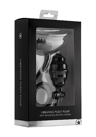 Ouch! Vibrating Pussy Pump with Stimulating Silicone Nodules | Black