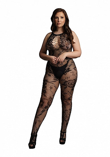 Le Désir - High Neck Body-stocking with Cross Design | Queen Size
